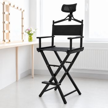 Portable Folding Directors Chair Makeup Artist Chair with Headrest